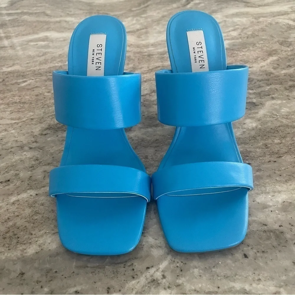 Nwt Steven New York Brinne Lucite Strappy Sandal Light Blue Size 7.5